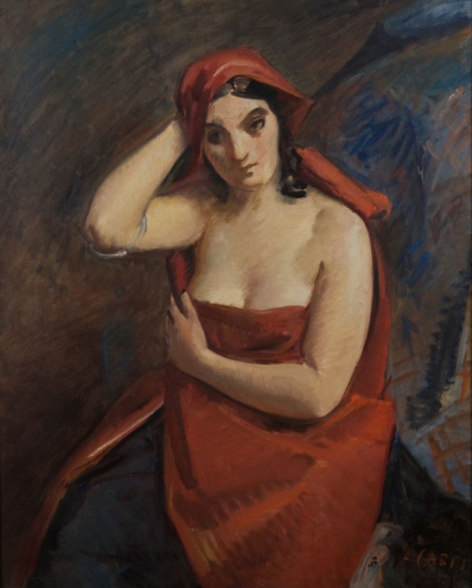 Figura di donna in rosso